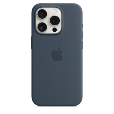 Sie sehen das Produktbild 04 von Apple iPhone 15 Pro Silikon Case mit MagSafe, sturmblau Apple iPhone 15 Pro Silikon Case mit MagSafe, sturmblau