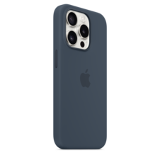 Sie sehen das Produktbild 06 von Apple iPhone 15 Pro Silikon Case mit MagSafe, sturmblau Apple iPhone 15 Pro Silikon Case mit MagSafe, sturmblau