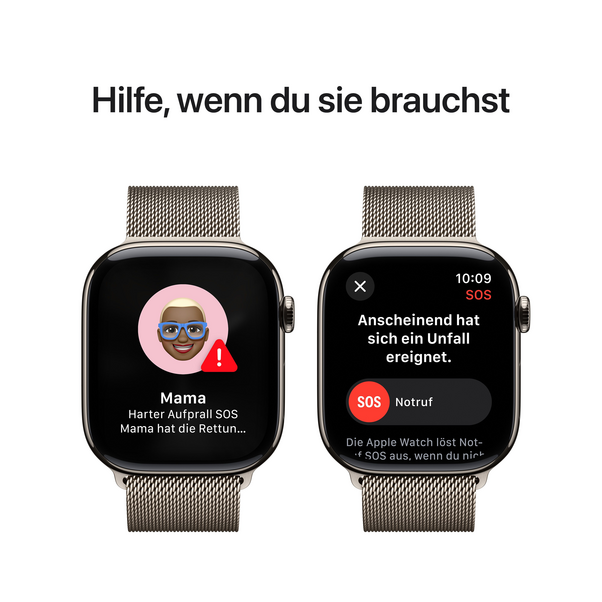 Sie sehen das Produktbild 12 von Apple Watch Series 10 GPS + Cellular, Titan natur, 46mm mit Milanaise-Armband, natur - M/L> Apple Watch Series 10 GPS + Cellular, Titan natur, 46mm mit Milanaise-Armband, natur - M/L>