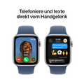 Apple Watch SE GPS, Aluminium silber, 44mm mit Sportarmband, denim - S/M>