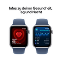 Apple Watch SE GPS, Aluminium silber, 44mm mit Sportarmband, denim - S/M>