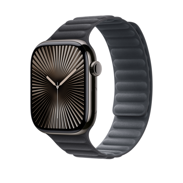 Sie sehen das Produktbild 04 von Apple Watch 46mm Armband mit Magnetverschluss, schwarz - S/M> Apple Watch 46mm Armband mit Magnetverschluss, schwarz - S/M>