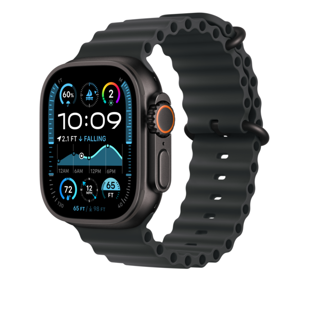 Apple Watch 49mm Verlängerung Ocean-Armband, schwarz - Gehäusefarbe schwarz