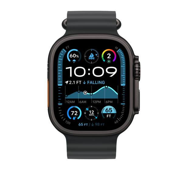 Apple Watch 49mm Verlängerung Ocean-Armband, schwarz - Gehäusefarbe schwarz