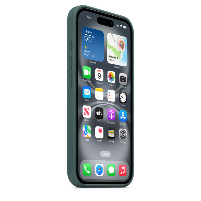 Apple iPhone 16 Silikon Case mit MagSafe, seegrün