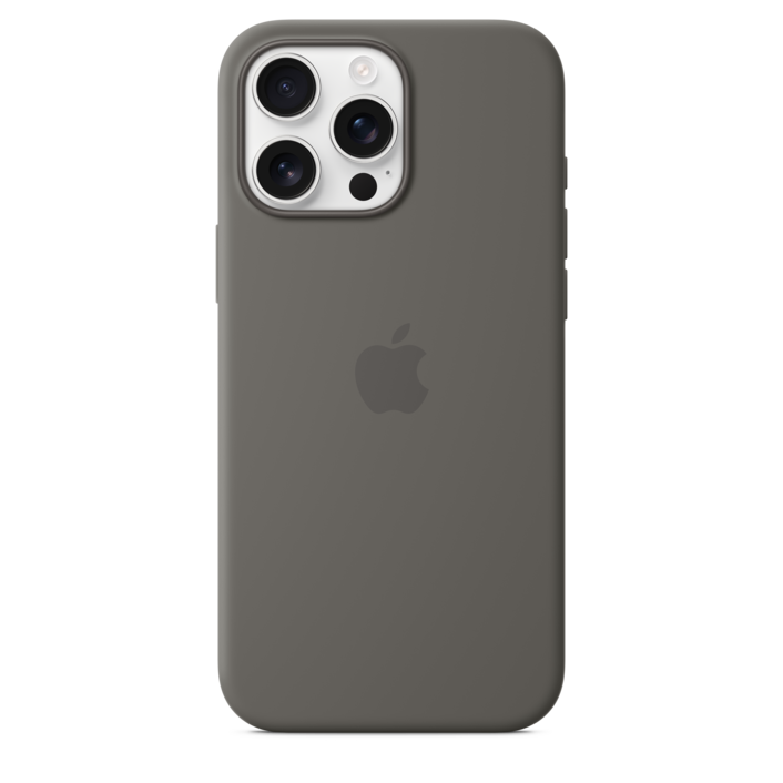 Apple iPhone 16 Pro Max Silikon Case mit MagSafe, steingrau