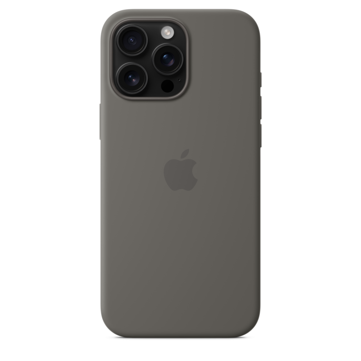 Apple iPhone 16 Pro Max Silikon Case mit MagSafe, steingrau
