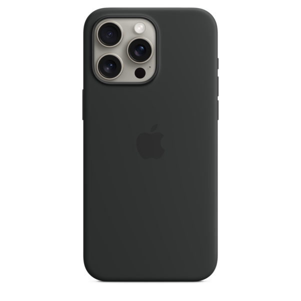 Sie sehen das Produktbild 02 von Apple iPhone 15 Pro Max Silikon Case mit MagSafe, schwarz> Apple iPhone 15 Pro Max Silikon Case mit MagSafe, schwarz>