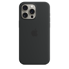 Apple iPhone 15 Pro Max Silikon Case mit MagSafe, schwarz>