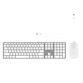 Zagg USB-C Apple Tastatur &amp;amp; Maus, kabelgebunden, silber, deutsch