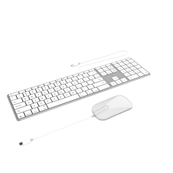 Sie sehen das Produktbild 02 von Zagg USB-C Apple Tastatur & Maus, kabelgebunden, silber, deutsch Zagg USB-C Apple Tastatur & Maus, kabelgebunden, silber, deutsch