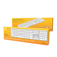 Zagg USB-C Apple Tastatur, kabelgebunden, silber, deutsch