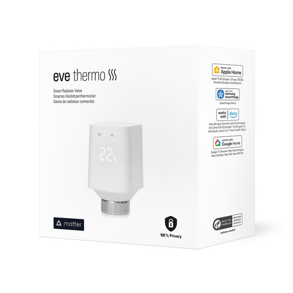 Eve Thermo Matter (5.Gen.), smartes Heizkörperthermostat, weiß
