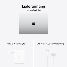 MacBook Pro 16" mit M4 Pro Chip, 14-Core CPU und 20-Core GPU, 48GB, 512GB SSD, silber>