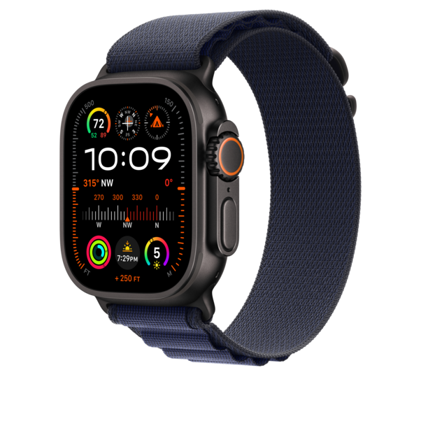 Apple Watch 49mm Alpin-Loop, marine - small - Gehäusefarbe schwarz