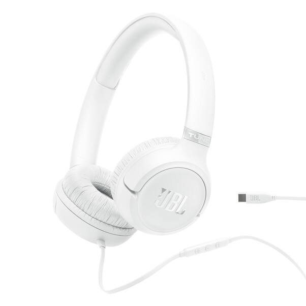 JBL TUNE530C, kabelgebundener On-Ear Kopfhörer, weiß