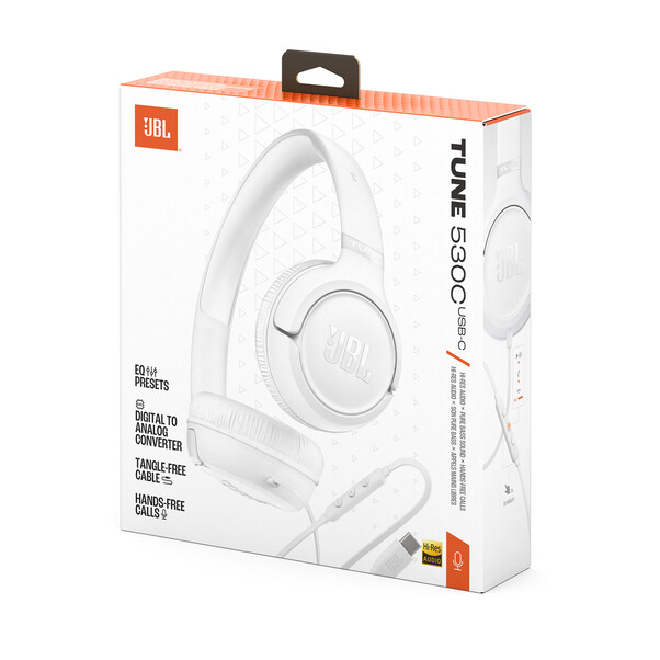 JBL TUNE530C, kabelgebundener On-Ear Kopfhörer, weiß