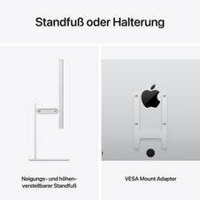 Studio Display XDR, Standardglas, Neig- und höhenverstellbarer Standfuß