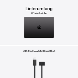 MacBook Pro 14" mit M5 Max chip, 18-core CPU und 32-core GPU, 36GB, 2TB SSD, Space Schwarz