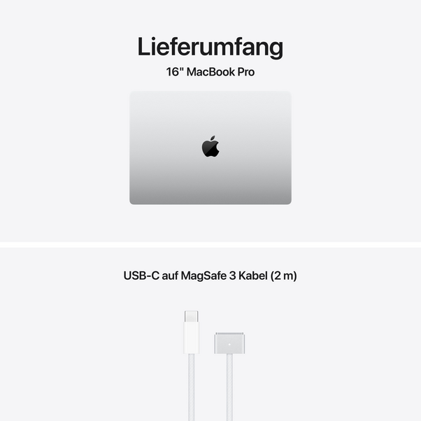 MacBook Pro 16" mit M5 Max chip, 18-core CPU und 32-core GPU, 36GB, 2TB SSD, Silber
