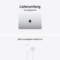 MacBook Pro 16" mit M5 Max chip, 18-core CPU und 32-core GPU, 36GB, 2TB SSD, Silber