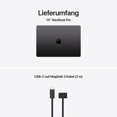 MacBook Pro 14" mit M5 Pro chip, 15-core CPU und 16-core GPU, 24GB, 1TB SSD, Space Schwarz
