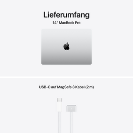 MacBook Pro 14" mit M5 Pro chip, 15-core CPU und 16-core GPU, 24GB, 1TB SSD, Silber