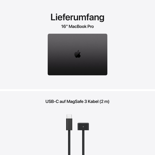 MacBook Pro 16" mit M5 Pro chip, 18-core CPU und 20-core GPU, 24GB, 1TB SSD, Space Schwarz
