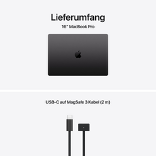 MacBook Pro 16" mit M5 Pro chip, 18-core CPU und 20-core GPU, 24GB, 1TB SSD, Space Schwarz