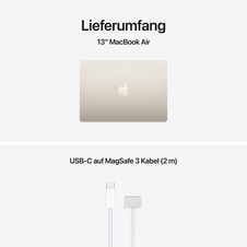 MacBook Air 13" mit M5 chip, 10-core CPU und 8-core GPU, 16GB, 512GB SSD, Polarstern
