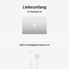 Sie sehen das Produktbild 09 von MacBook Air 13" mit M5 chip, 10-core CPU und 8-core GPU, 16GB, 512GB SSD, Silber MacBook Air 13" mit M5 chip, 10-core CPU und 8-core GPU, 16GB, 512GB SSD, Silber