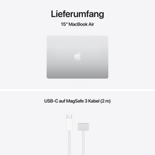 MacBook Air 15" mit M5 chip, 10-core CPU und 10-core GPU, 24GB, 1TB SSD, Silber