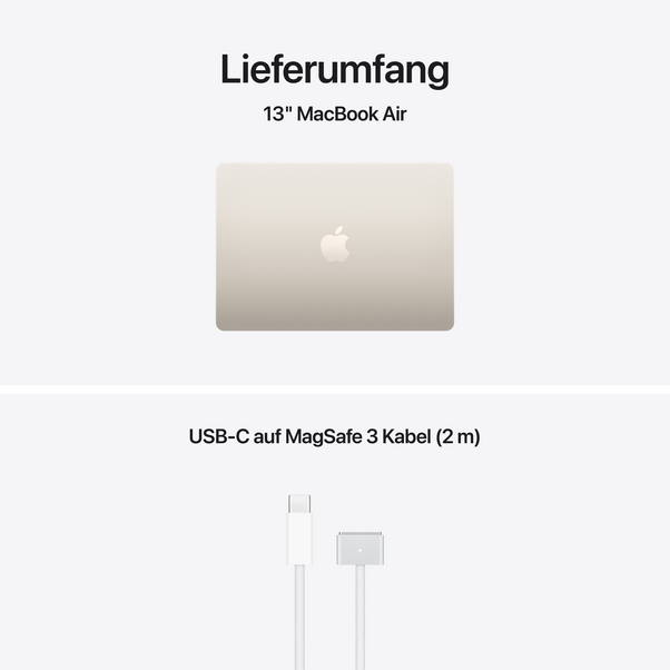 MacBook Air 13" mit M5 chip, 10-core CPU und 10-core GPU, 16GB, 1TB SSD, Polarstern
