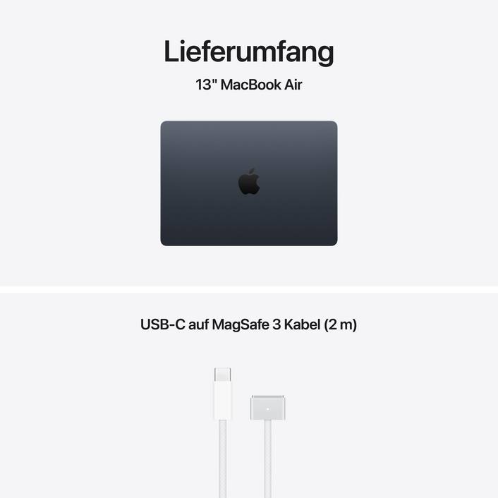 MacBook Air 13" mit M5 chip, 10-core CPU und 10-core GPU, 16GB, 1TB SSD, Mitternacht