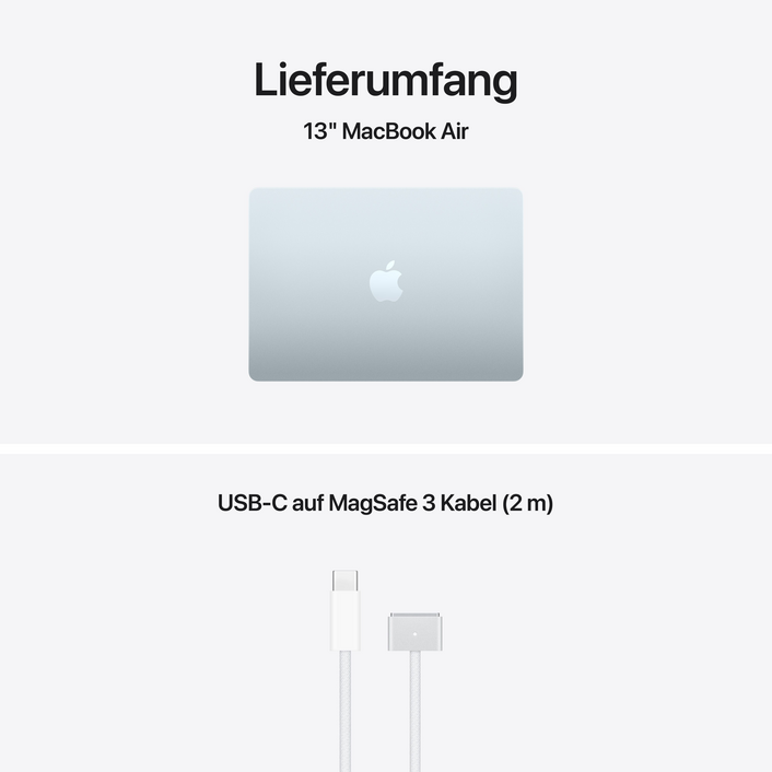 MacBook Air 13" mit M5 chip, 10-core CPU und 10-core GPU, 16GB, 1TB SSD, Himmelblau