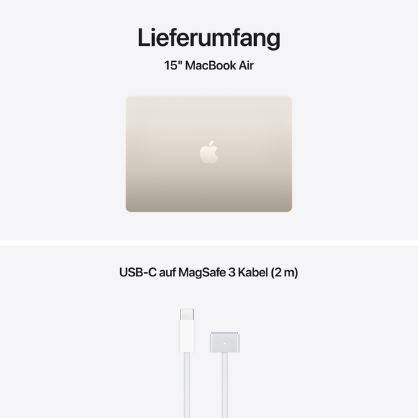 MacBook Air 15" mit M5 chip, 10-core CPU und 10-core GPU, 24GB, 1TB SSD, Polarstern