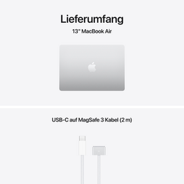 MacBook Air 13" mit M5 chip, 10-core CPU und 10-core GPU, 24GB, 1TB SSD, Silber