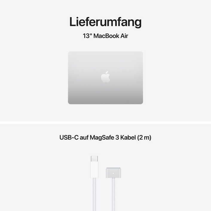 MacBook Air 13" mit M5 chip, 10-core CPU und 10-core GPU, 24GB, 1TB SSD, Silber