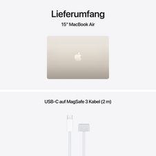 Sie sehen das Produktbild 09 von MacBook Air 15" mit M5 chip, 10-core CPU und 10-core GPU, 16GB, 512GB SSD, Polarstern MacBook Air 15" mit M5 chip, 10-core CPU und 10-core GPU, 16GB, 512GB SSD, Polarstern
