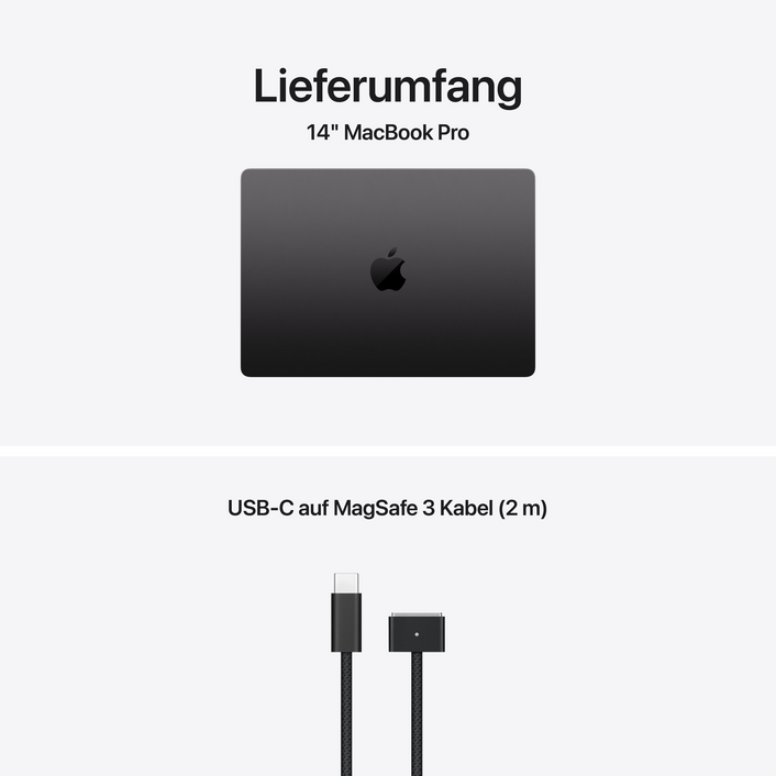 MacBook Pro 14" mit M5 Pro chip, 15-core CPU und 16-core GPU, 24GB, 2TB SSD, Space Schwarz