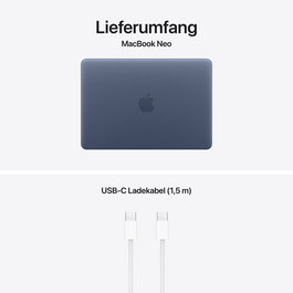 MacBook Neo 13" mit A18 Pro chip, 6-core CPU und 5-core GPU, 8GB, 512GB SSD, Touch ID, Indigo