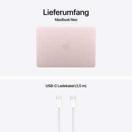 MacBook Neo 13" mit A18 Pro chip, 6-core CPU und 5-core GPU, 8GB, 256GB SSD, Blush