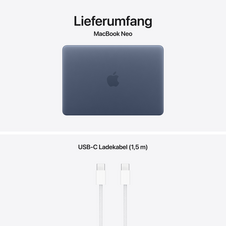 MacBook Neo 13" mit A18 Pro chip, 6-core CPU und 5-core GPU, 8GB, 256GB SSD, Indigo