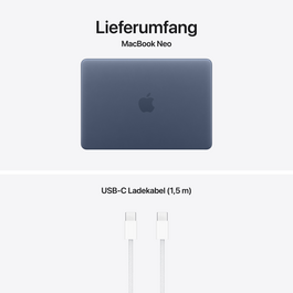 MacBook Neo 13" mit A18 Pro chip, 6-core CPU und 5-core GPU, 8GB, 256GB SSD, Indigo