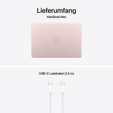MacBook Neo 13" mit A18 Pro chip, 6-core CPU und 5-core GPU, 8GB, 512GB SSD, Touch ID, Blush