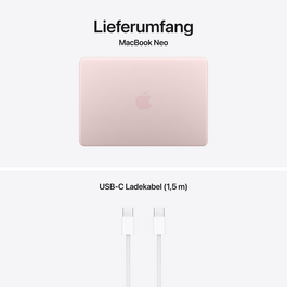 MacBook Neo 13" mit A18 Pro chip, 6-core CPU und 5-core GPU, 8GB, 512GB SSD, Touch ID, Blush
