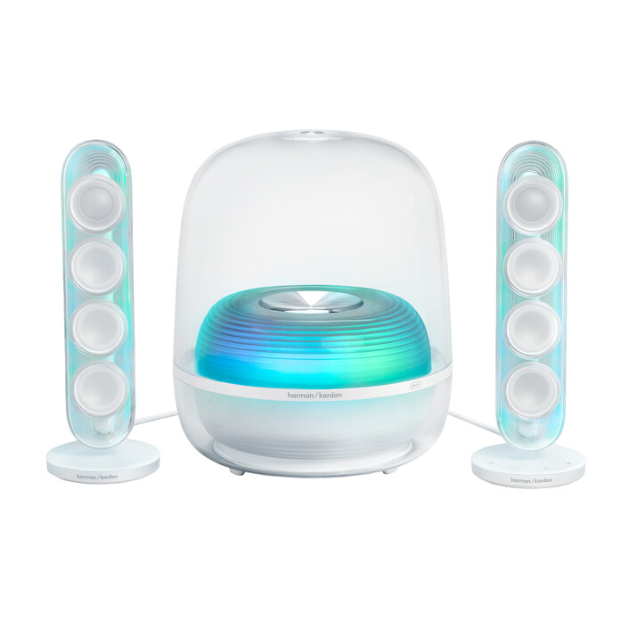 Harman/Kardon Soundsticks 5, 2.1-Kanal-Bluetooth-Lautsprecher mit HDMI und Beleuchtung, weiss