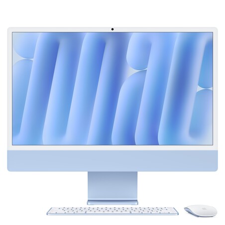 24" iMac mit Retina 4,5K Display: Apple M4 Chip mit 10‑Core CPU und 10‑Core GPU, 256 GB SSD - Blau