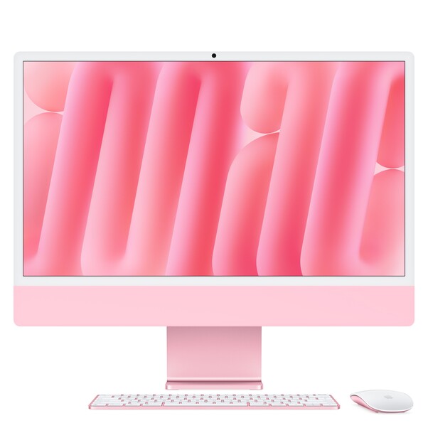 Sie sehen das Produktbild 01 von 24" iMac mit Retina 4,5K Display: Apple M4 Chip mit 10‑Core CPU und 10‑Core GPU, 512 GB SSD - Rosé 24" iMac mit Retina 4,5K Display: Apple M4 Chip mit 10‑Core CPU und 10‑Core GPU, 512 GB SSD - Rosé