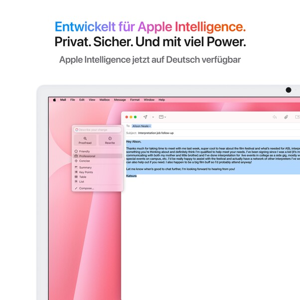 Sie sehen das Produktbild 05 von 24" iMac mit Retina 4,5K Display: Apple M4 Chip mit 10‑Core CPU und 10‑Core GPU, 512 GB SSD - Rosé 24" iMac mit Retina 4,5K Display: Apple M4 Chip mit 10‑Core CPU und 10‑Core GPU, 512 GB SSD - Rosé